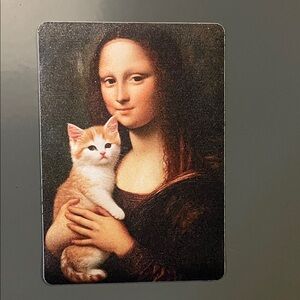 Lisa and Cat Art Magnet